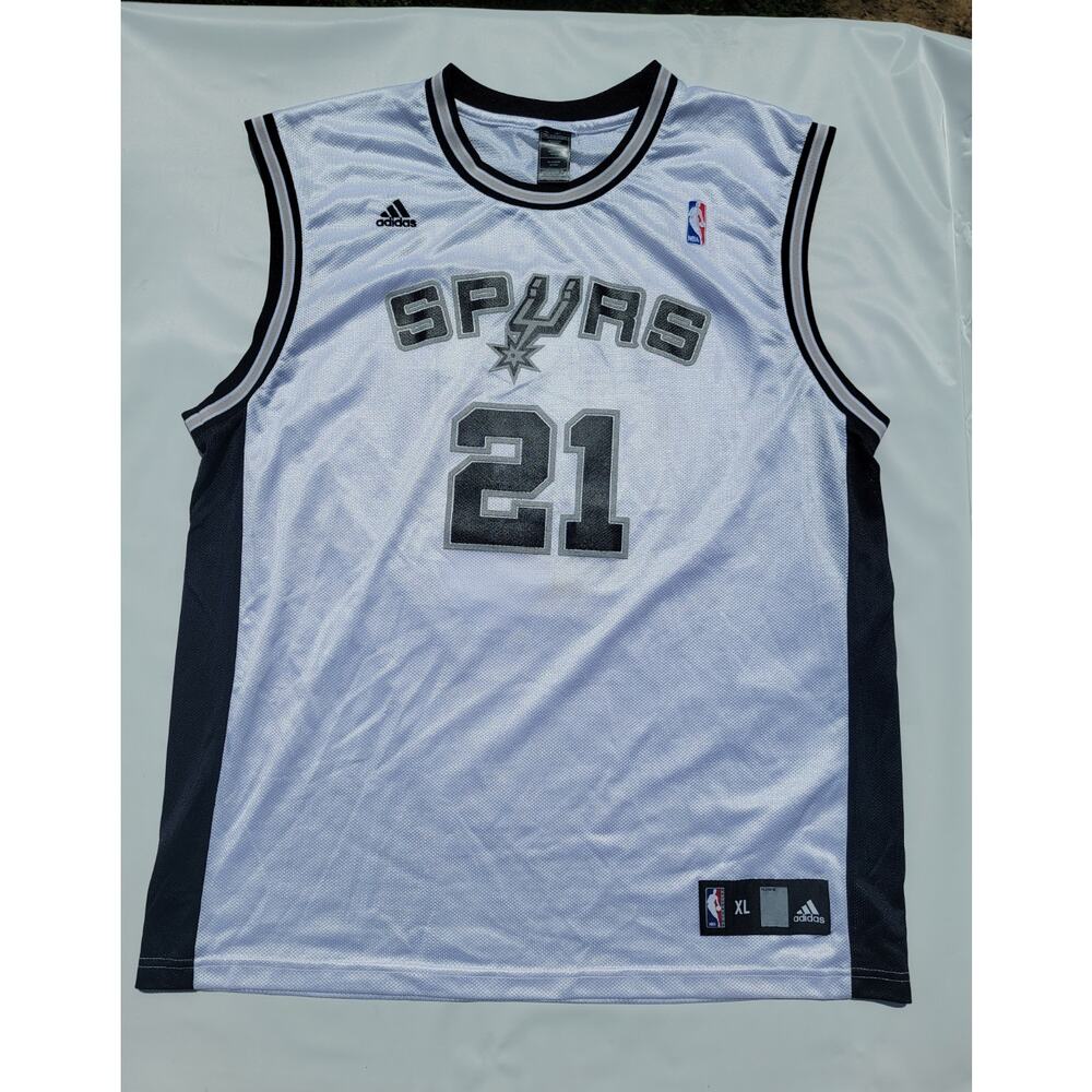 Vintage Adidas NBA San Antonio Spurs Tim Duncan Basketball Jersey Size XL